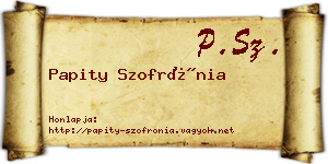 Papity Szofrónia névjegykártya